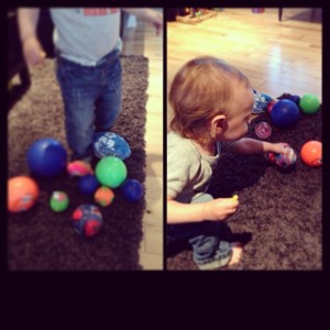 playing with balls for early learning and development
