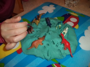dinosaurs and playdough