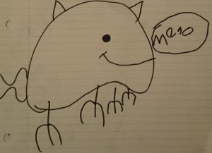 child's drawing cat