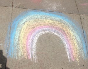 spring chalk rainbow