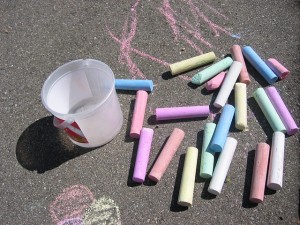 sidewalk chalk drawing