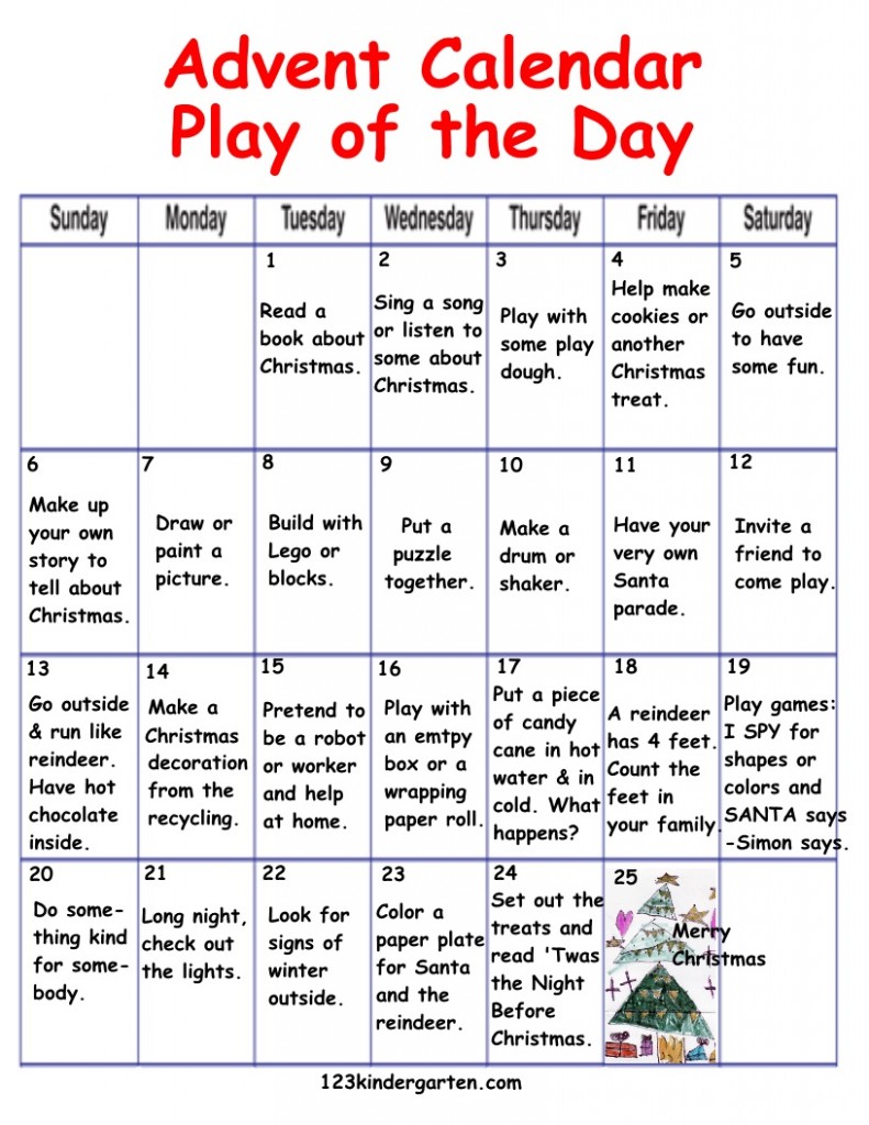 Advent calendar play-of-the-day