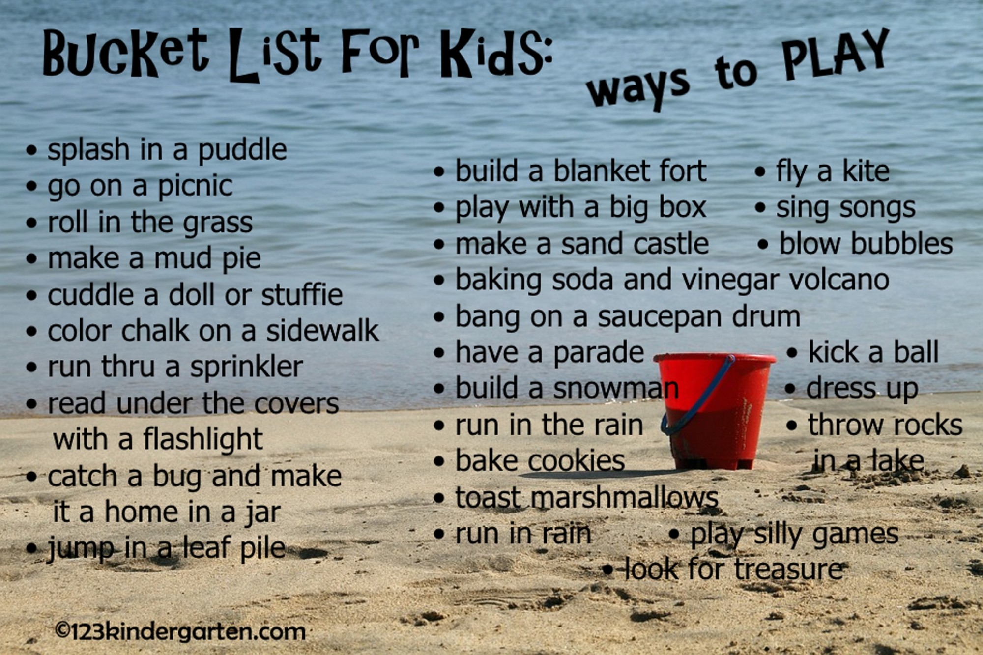 bucket list for kids