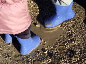 play in puddles