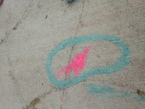 chalk moon footprints