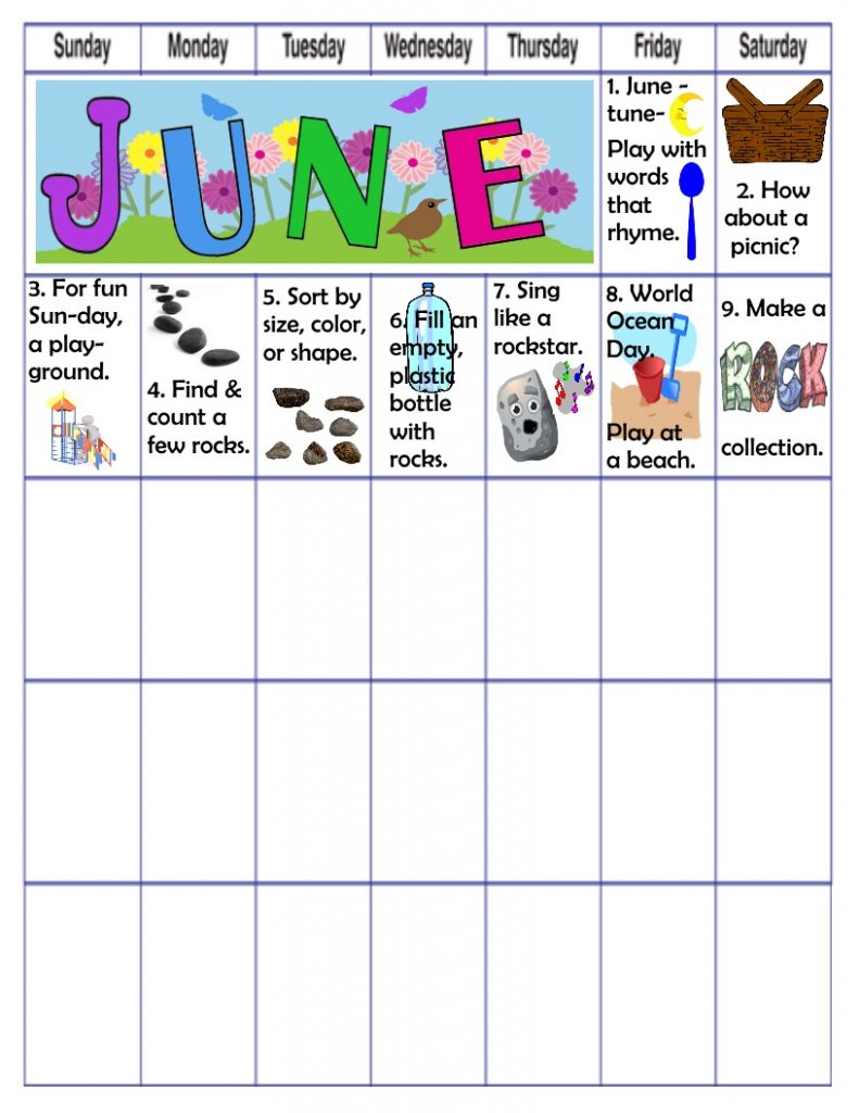 June fun learning play activities