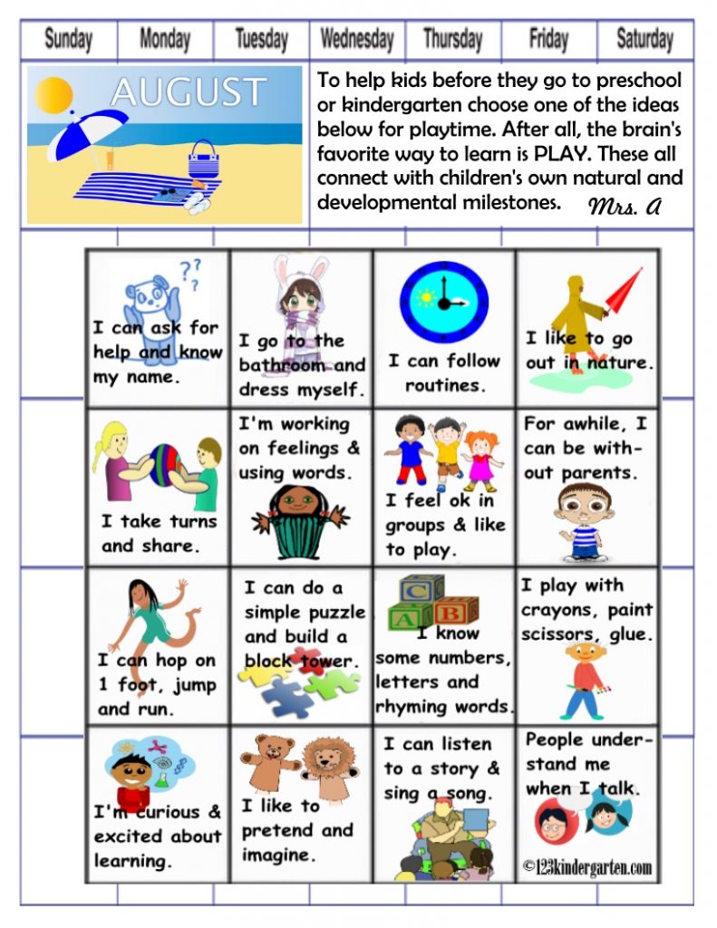 readiness play activities for kids