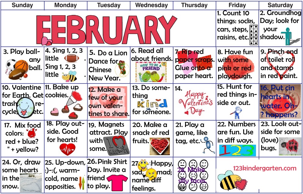 February play and learn activities for kids