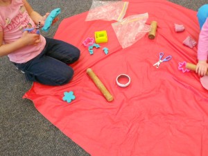 sensory play with playdough