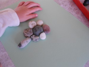 children's play with rocks