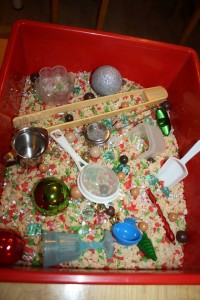 Christmas sensory tub bin 