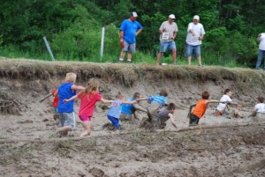playing in the mud