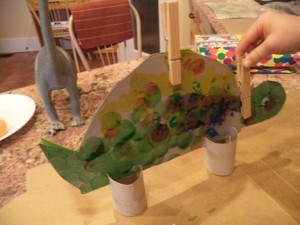dinosaur clothespin craft
