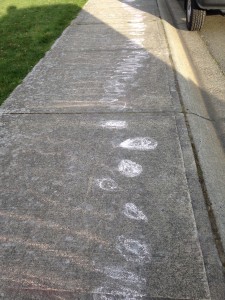 spring sidewalk chalk art