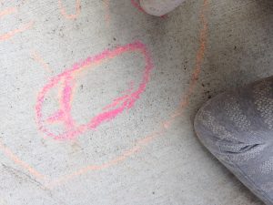 chalk moon footprints