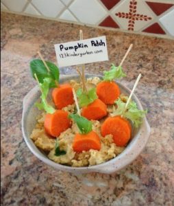 Halloween carrots hummus snack