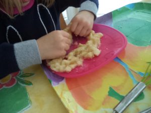 banana chocolate smoothie messy play