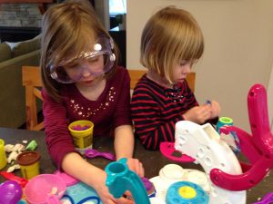 play dough messy sensory play